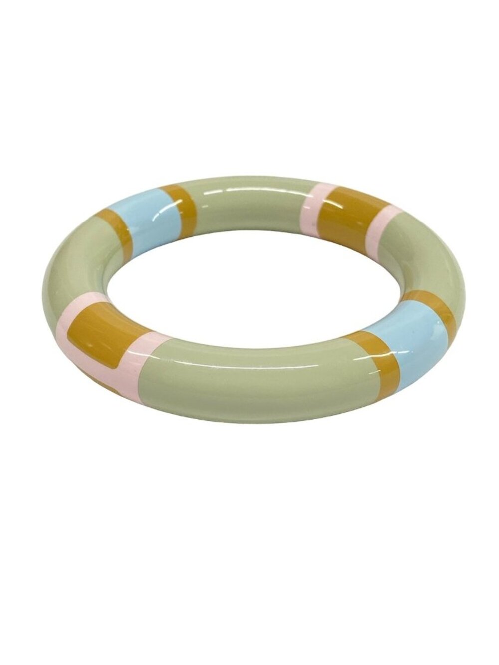Hermes Bangle H Equipe Light Green Brown Multi Bracelet